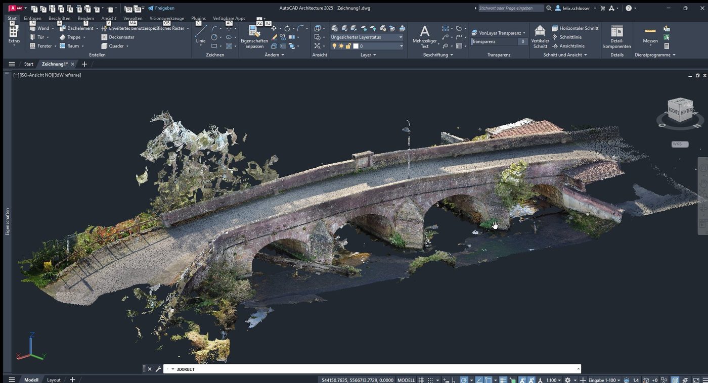 3D-Modell Steinbrücke AutoCAD